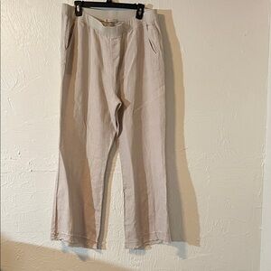 XCVI Cream Wide Leg Pull-On Pants